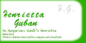 henrietta guban business card